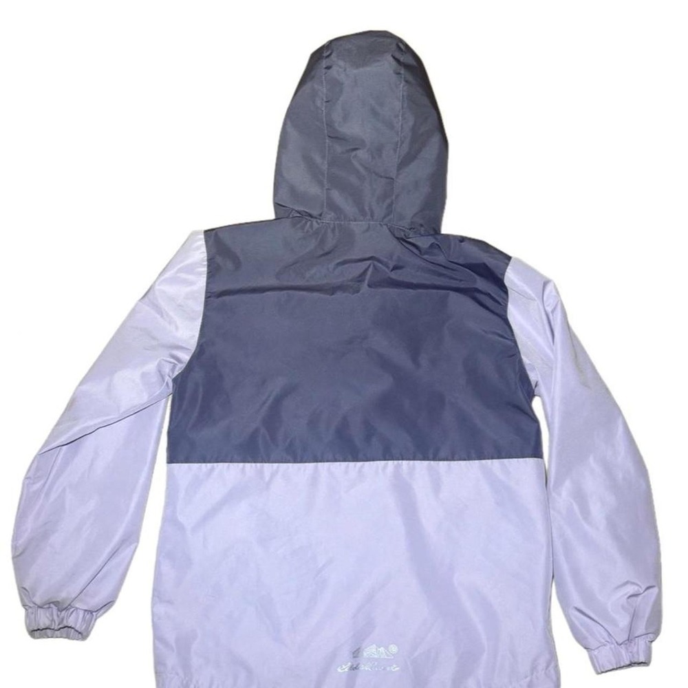 Eddie Bauer Kids Windbreaker Jacket Hooded Full Zip Colorblock Gray M 10/12 - Picture 2 of 8